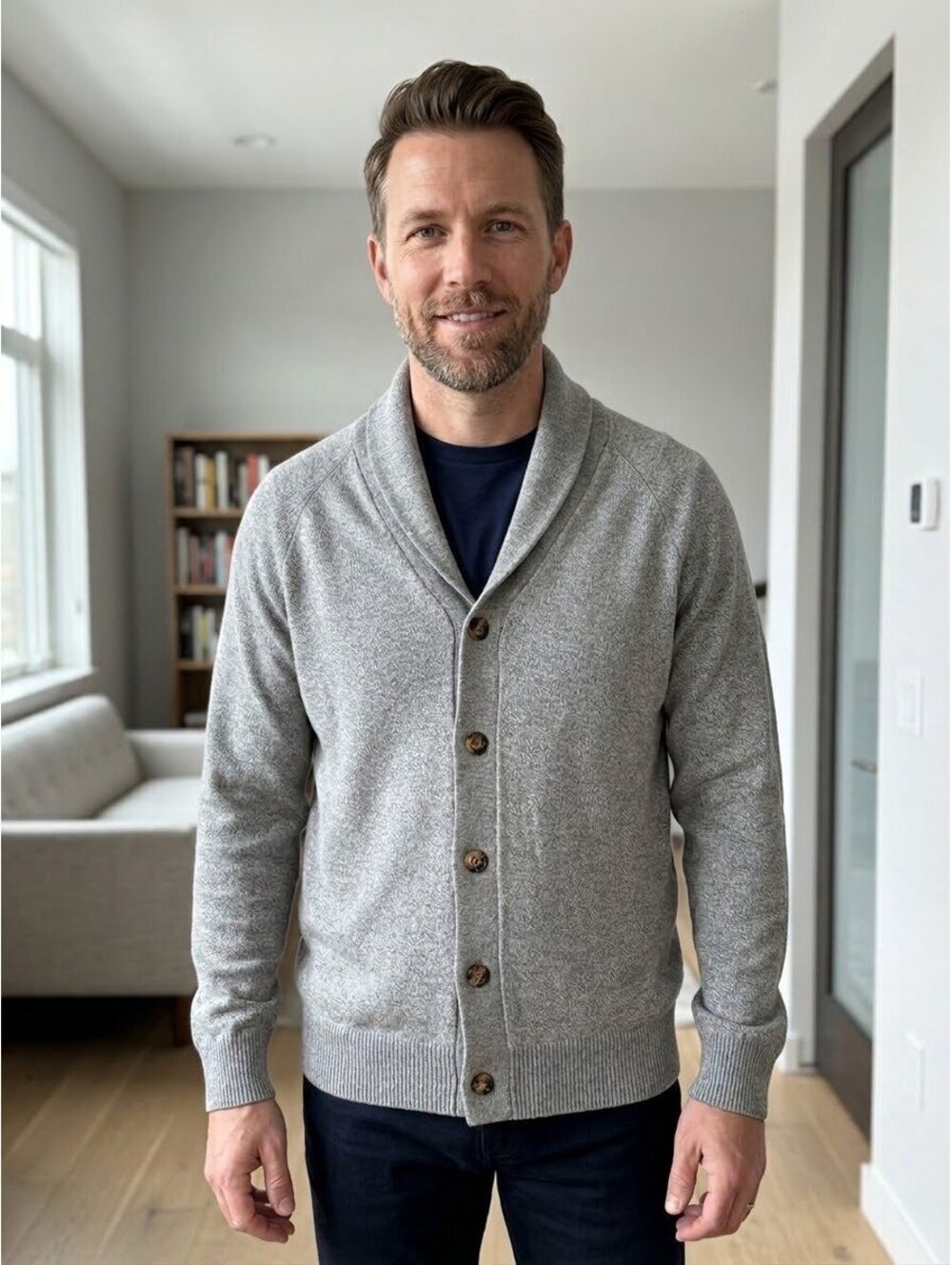 Goodfellow & Co XL Gray Shawl Collar Cardigan Sweater